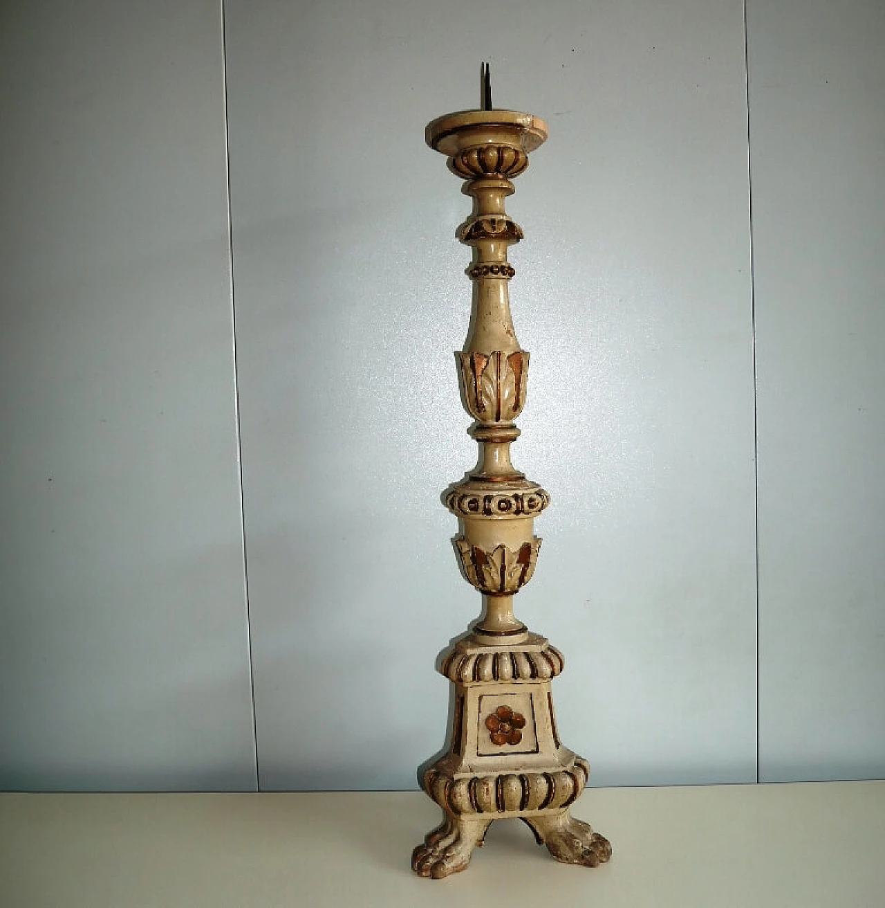 Carved candelabrum with gilded parts, 19th century 1