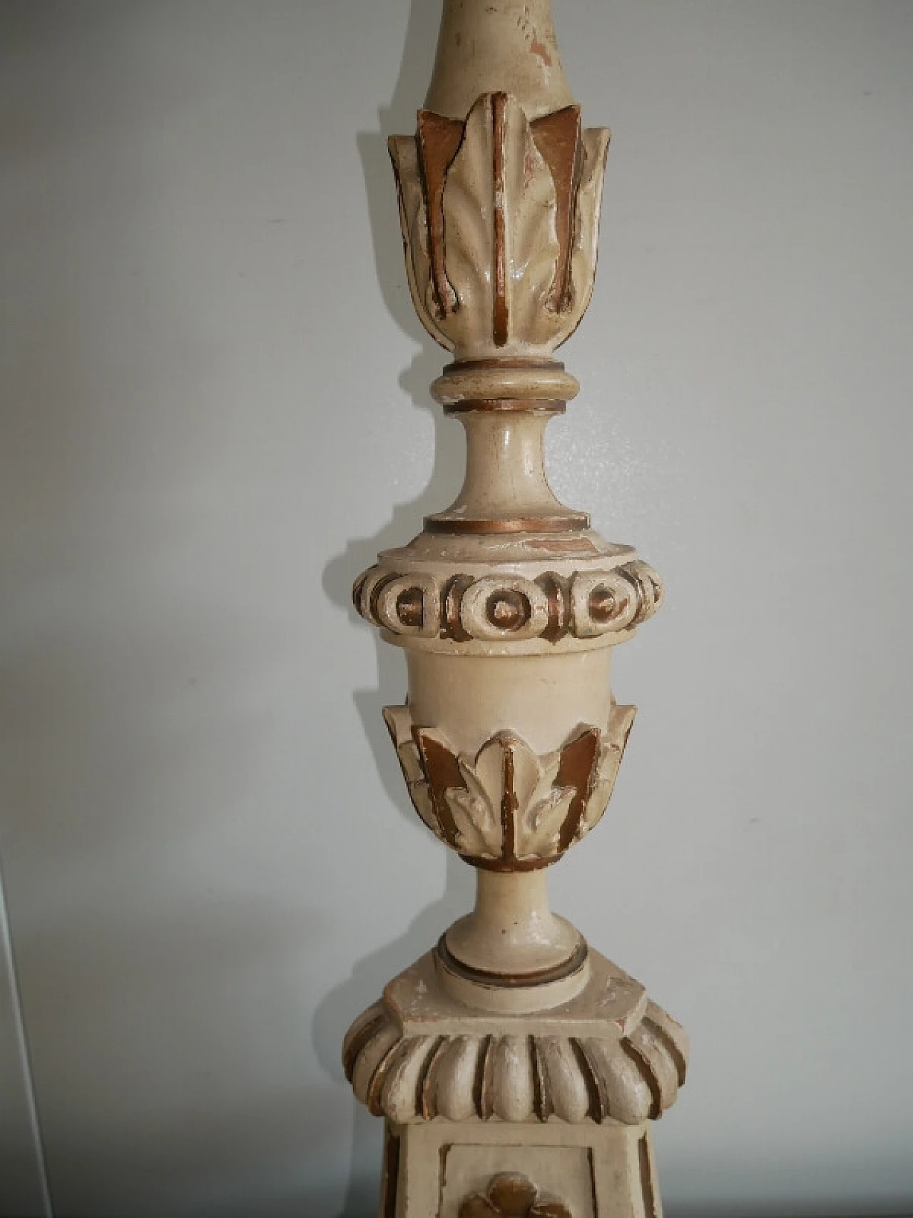 Carved candelabrum with gilded parts, 19th century 3