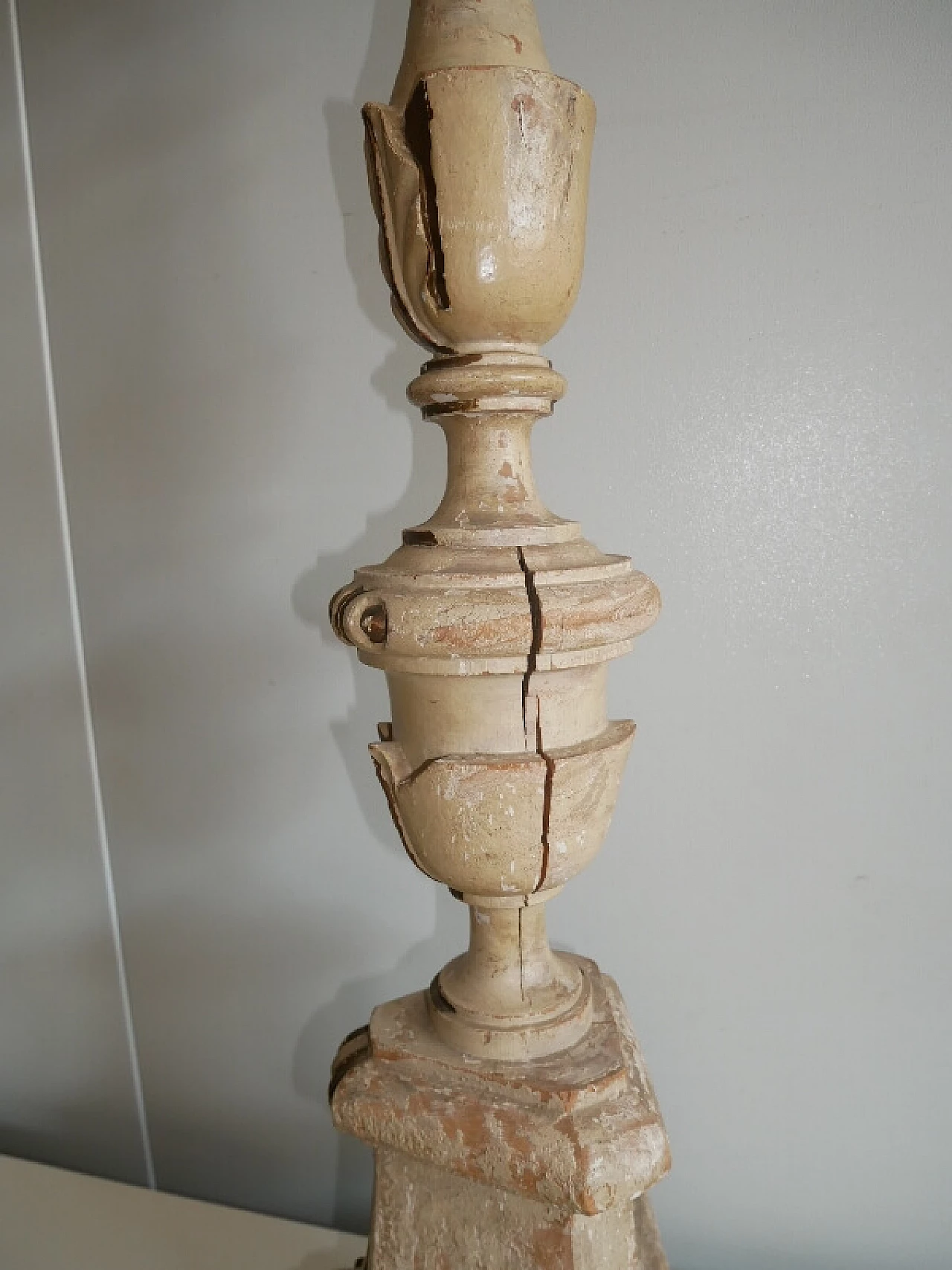 Carved candelabrum with gilded parts, 19th century 7