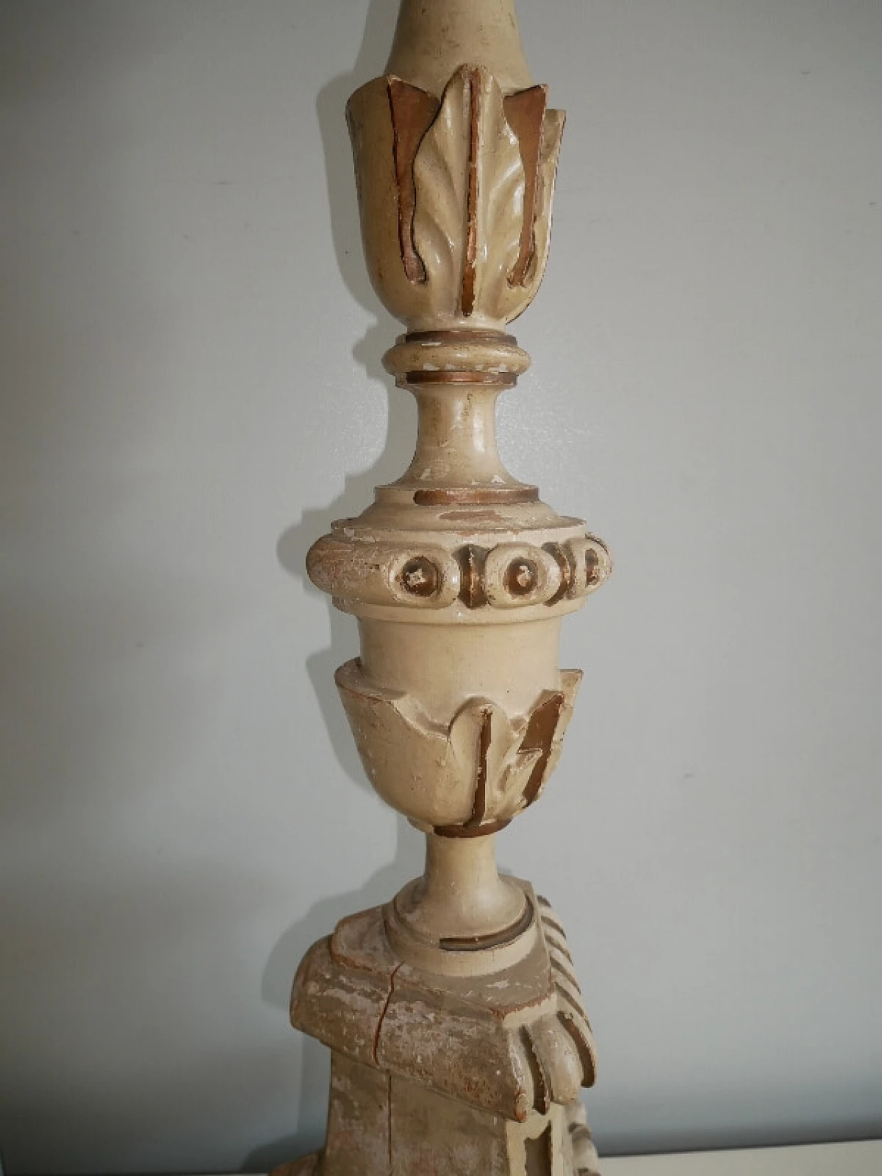 Carved candelabrum with gilded parts, 19th century 8