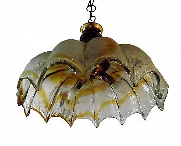 Lampadario in vetro soffiato di Mazzega, anni '60