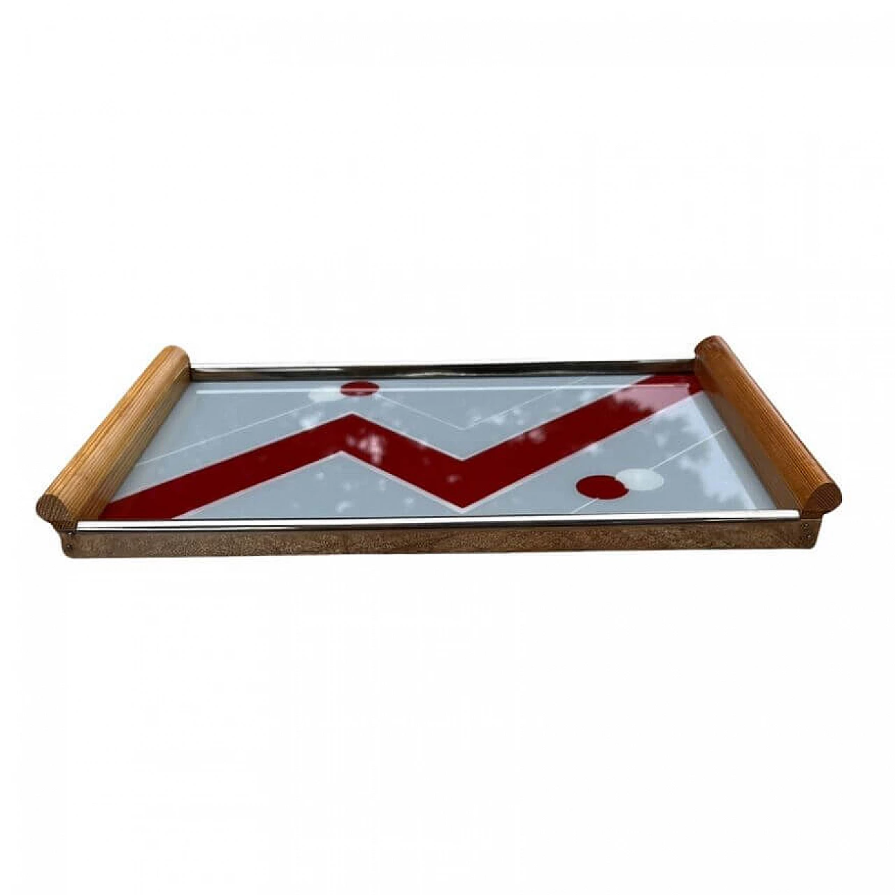 Wood and glass tray by Holzsieb BT Wasungen, 1960s 5