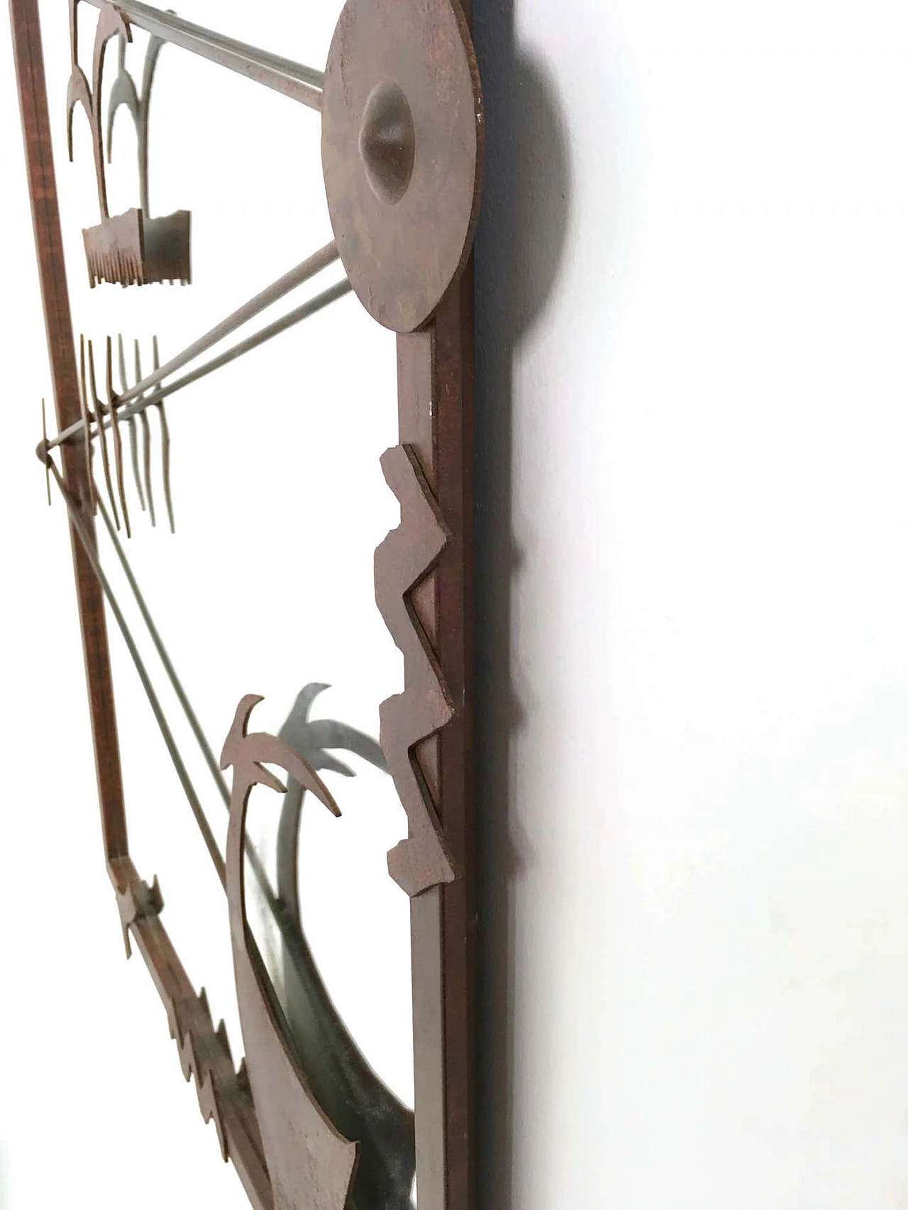 Specchio da parete con cornice in ferro, anni 2000 2