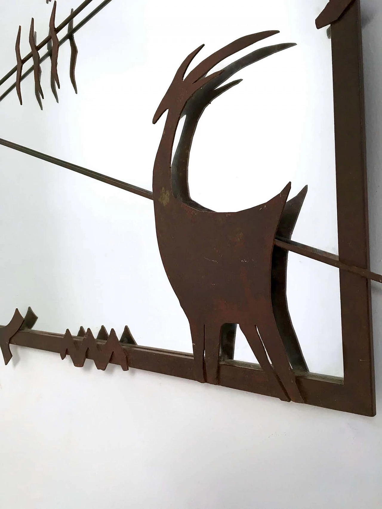 Specchio da parete con cornice in ferro, anni 2000 5