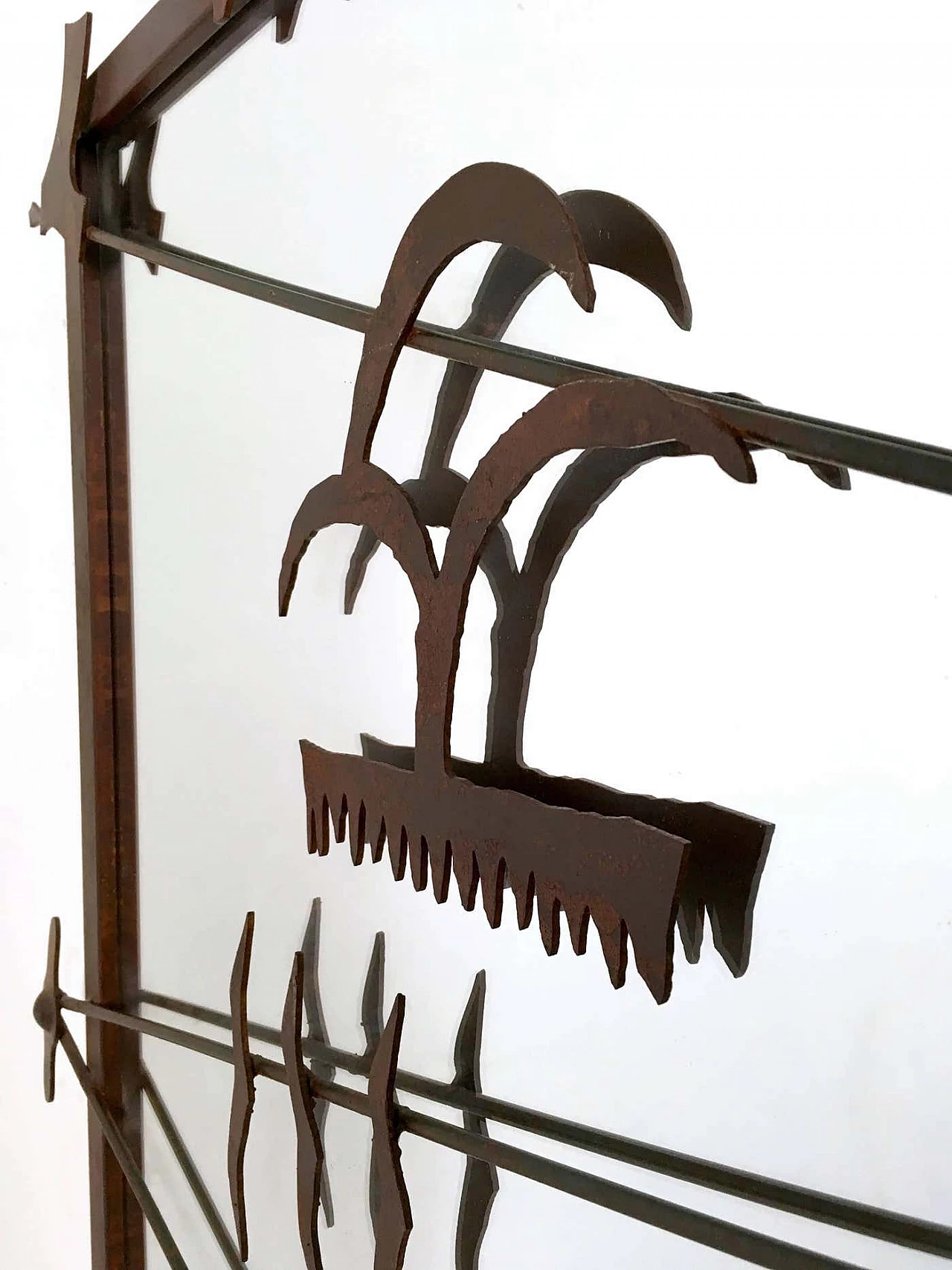 Specchio da parete con cornice in ferro, anni 2000 6