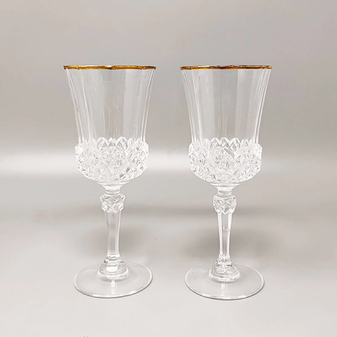 Decanter e coppia di bicchieri in cristallo di RCR, anni '70 5