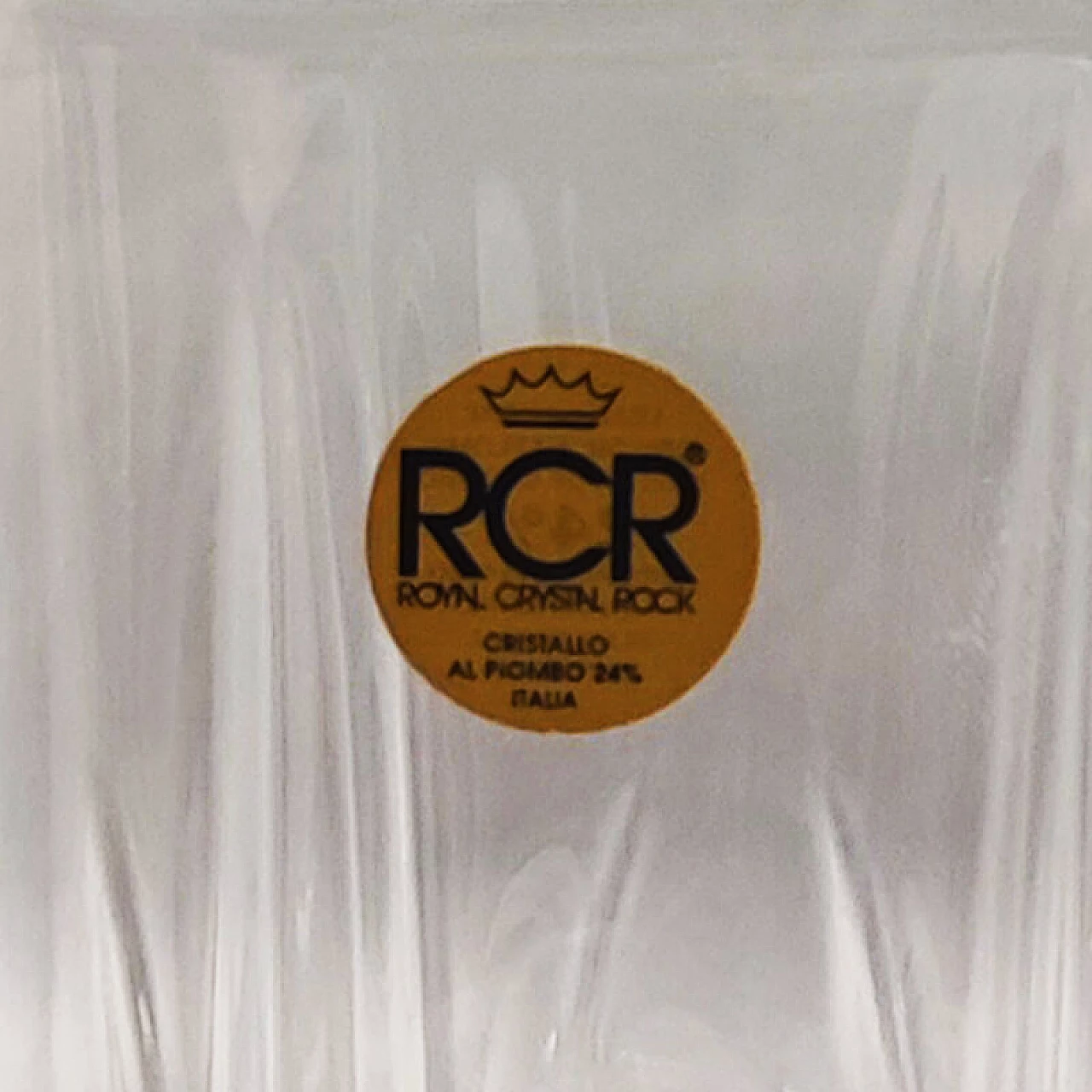 Decanter e coppia di bicchieri in cristallo di RCR, anni '70 6