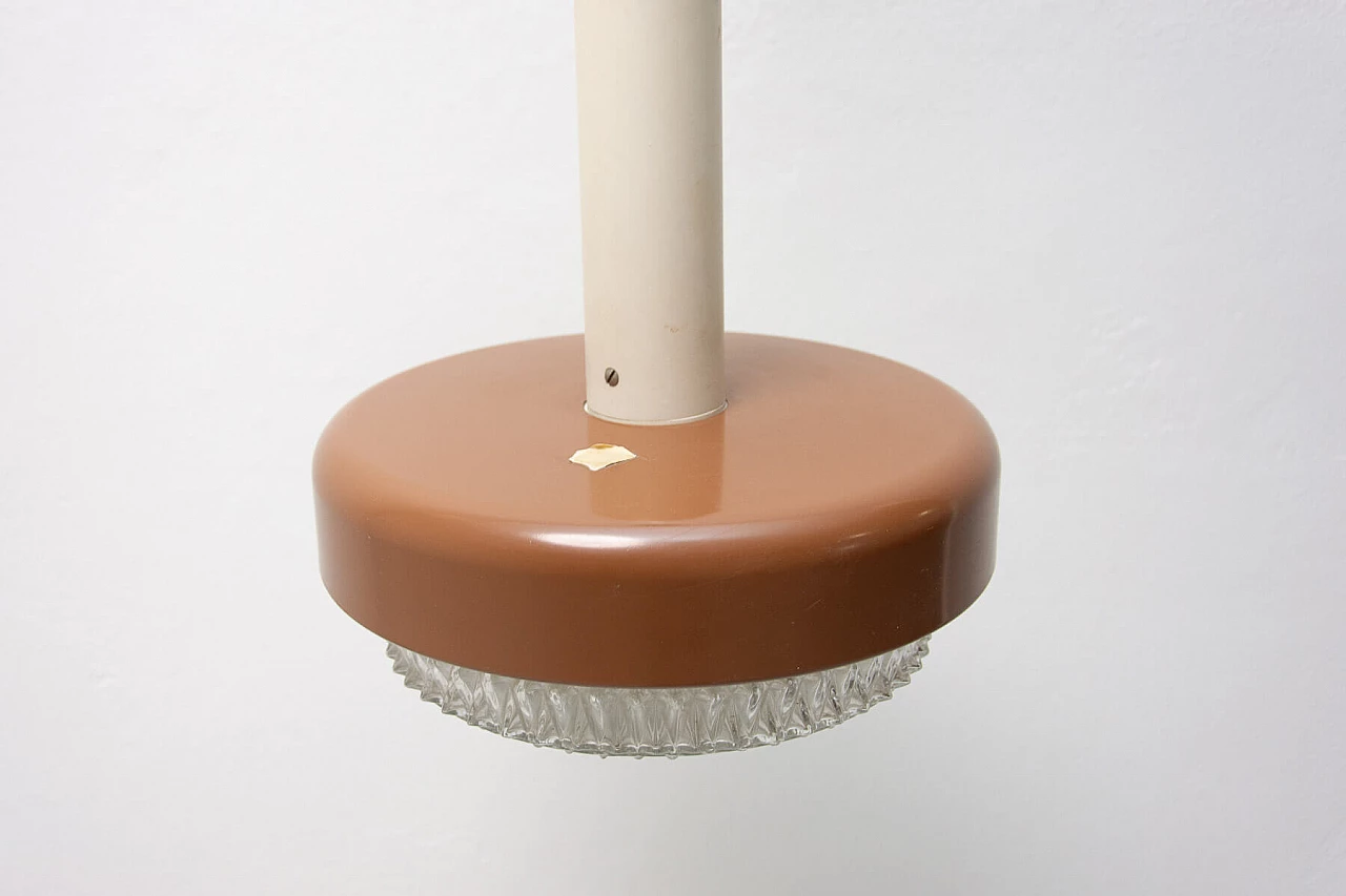 Lampada a sospensione in vetro, metallo e plastica, anni '70 11