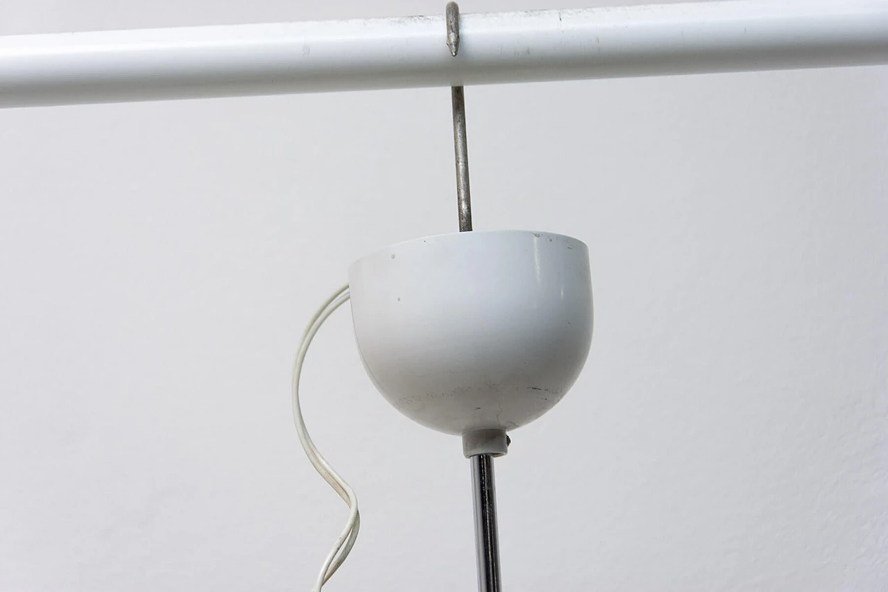 Glass, metal and plastic pendant lamp, 1970s 12