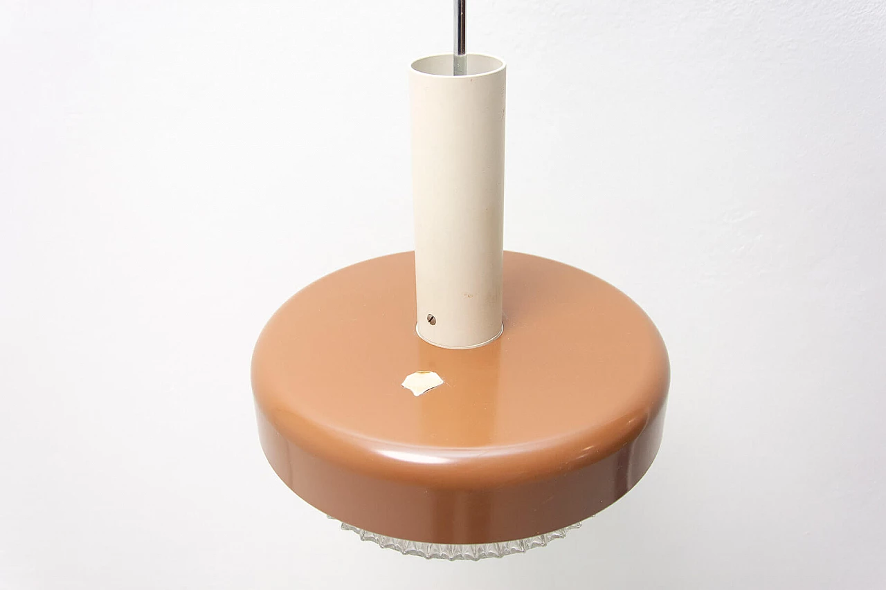 Lampada a sospensione in vetro, metallo e plastica, anni '70 13