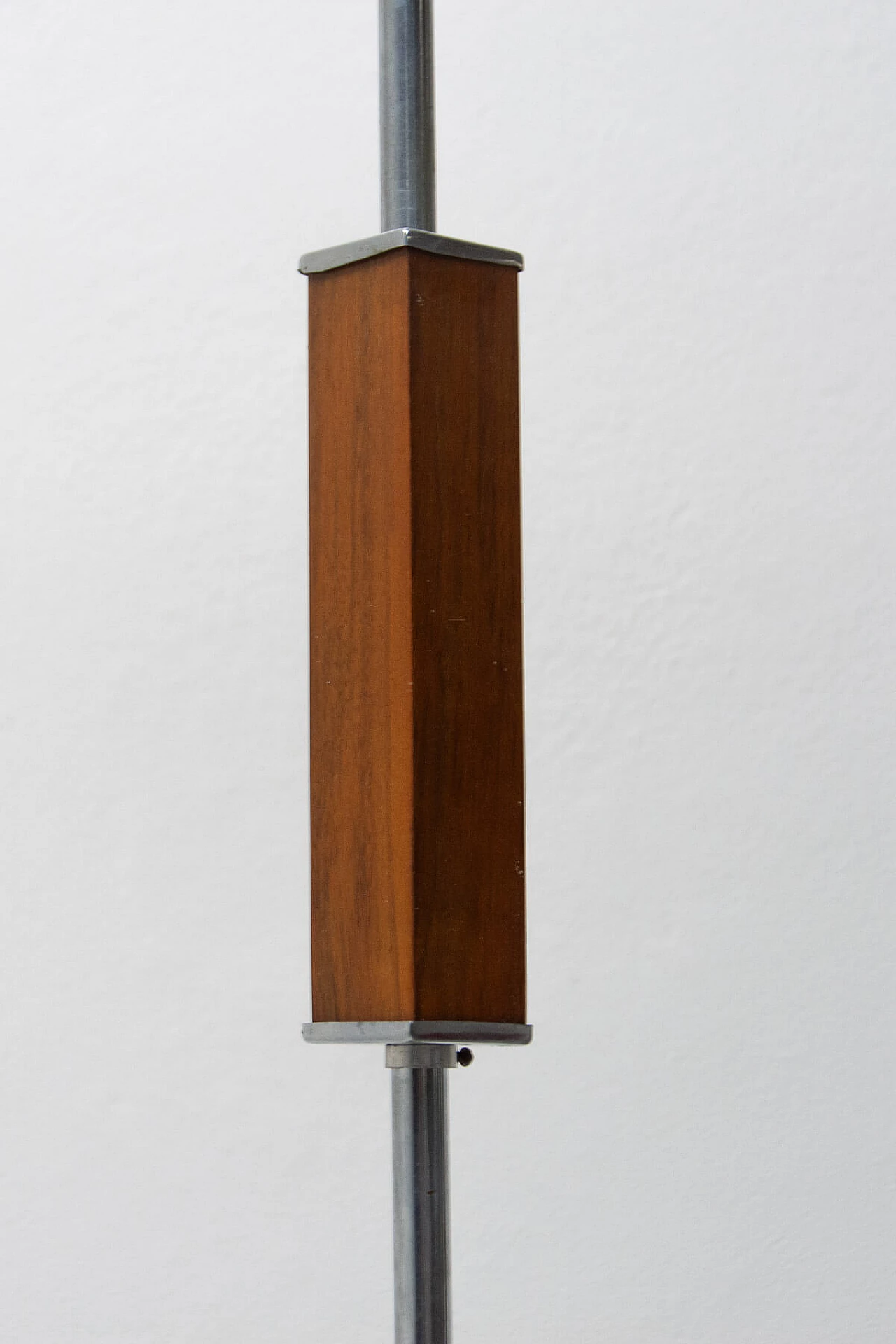 Lampadario a sospensione Art Deco in cromo e legno, anni '30 11
