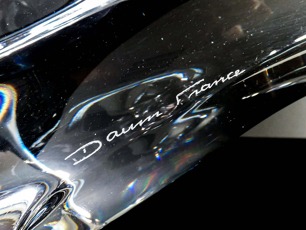 Scultura di delfino in vetro soffiato di Daum France, anni '90 3