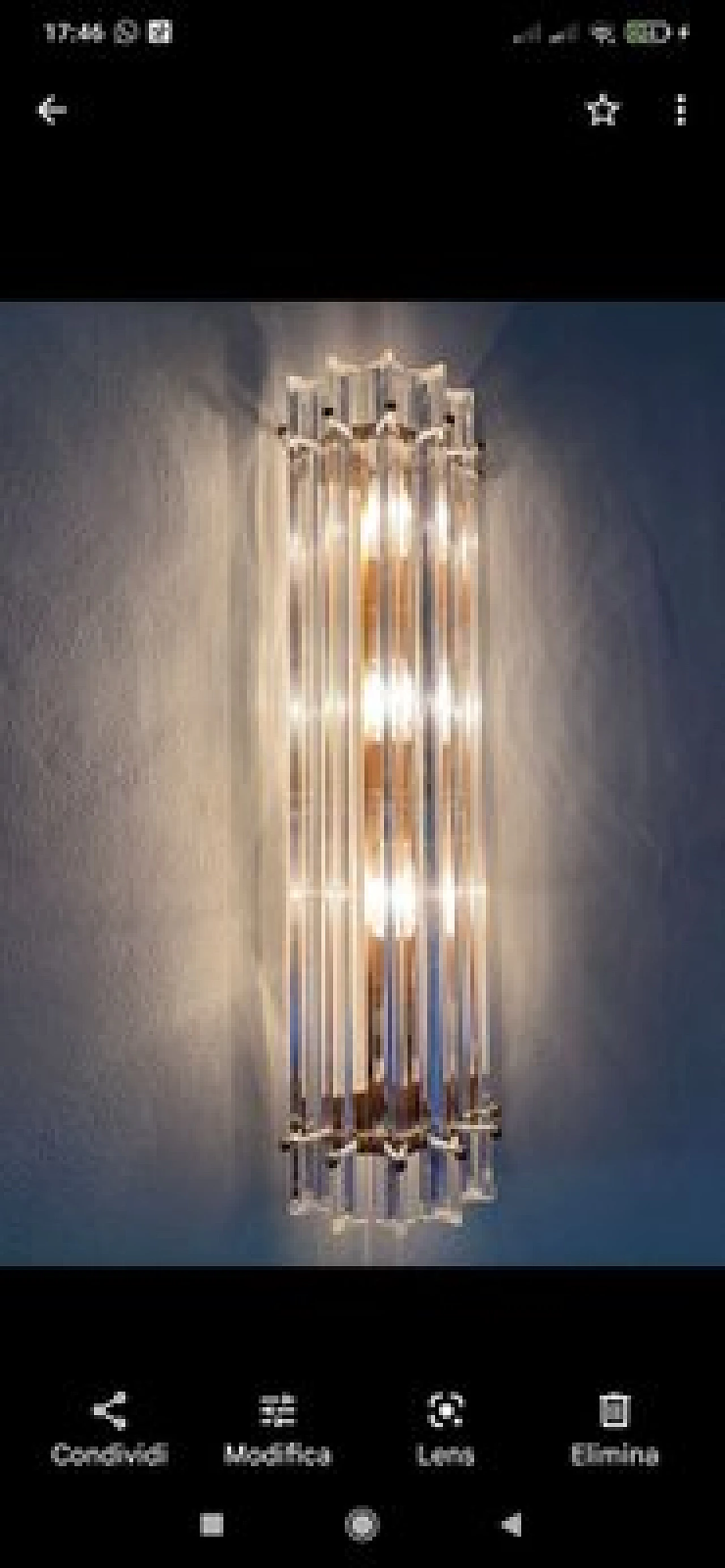Coppia di applique in ottone e vetro di Murano trasparente, anni '70 4