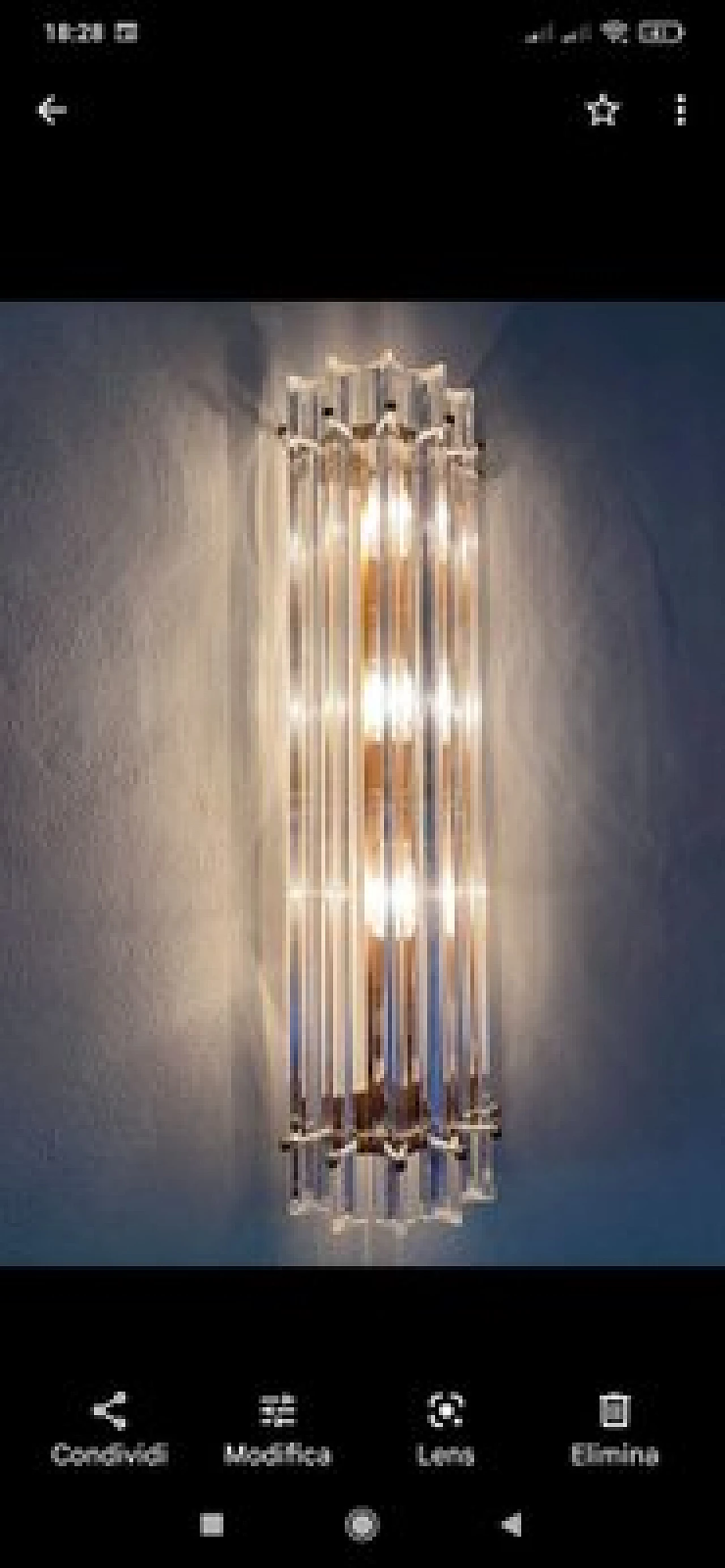 Coppia di applique in ottone e vetro di Murano trasparente, anni '70 6