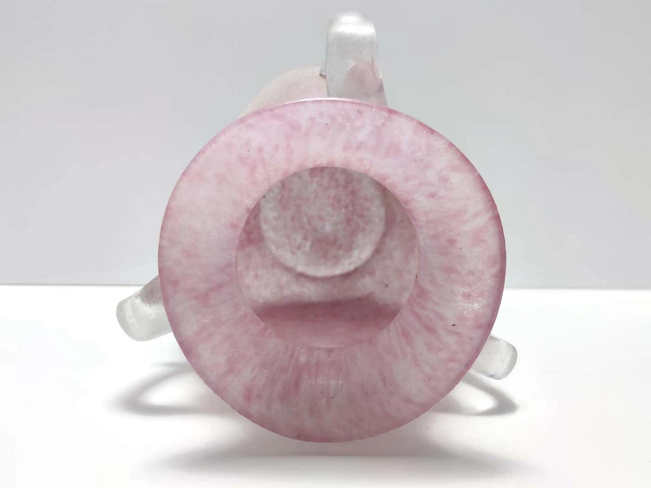 Scavo pink glass vase in the style of Gino Cenedese, 1970s 4