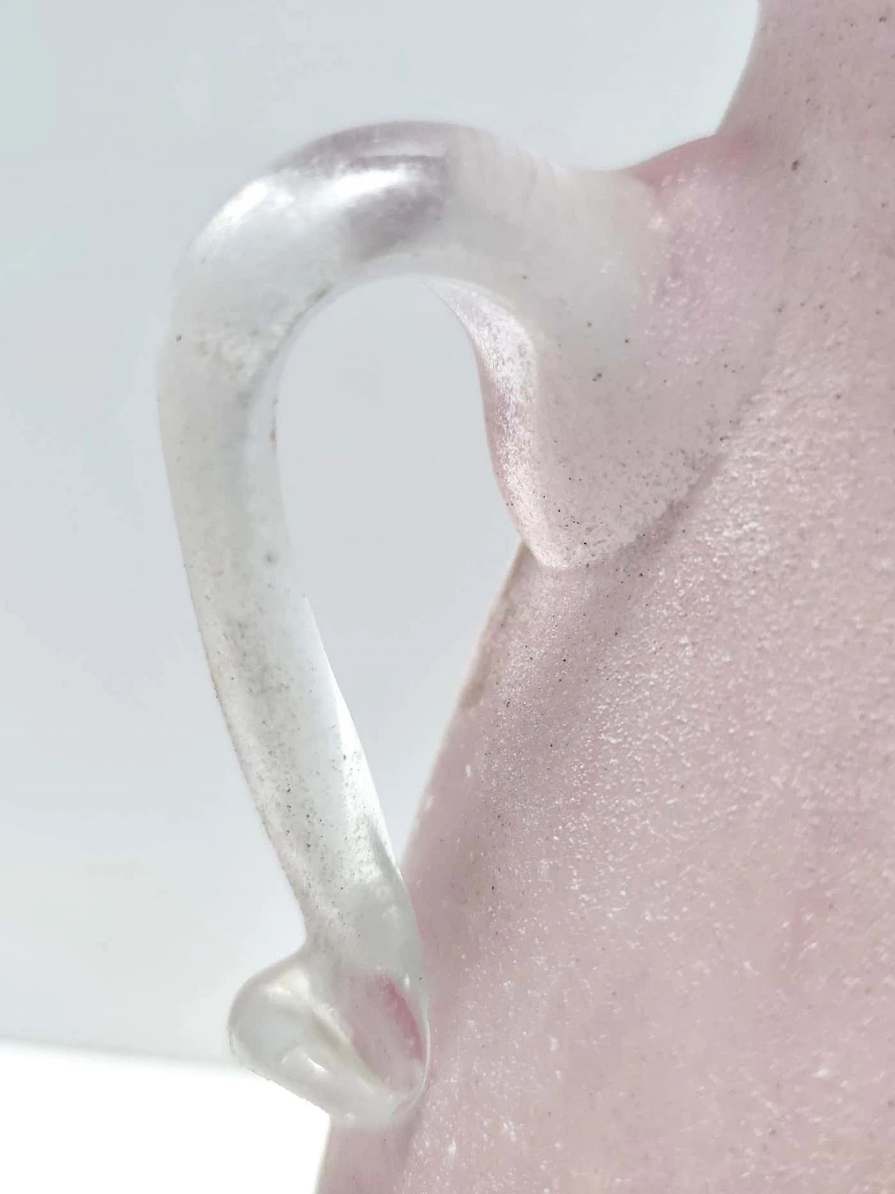 Scavo pink glass vase in the style of Gino Cenedese, 1970s 7