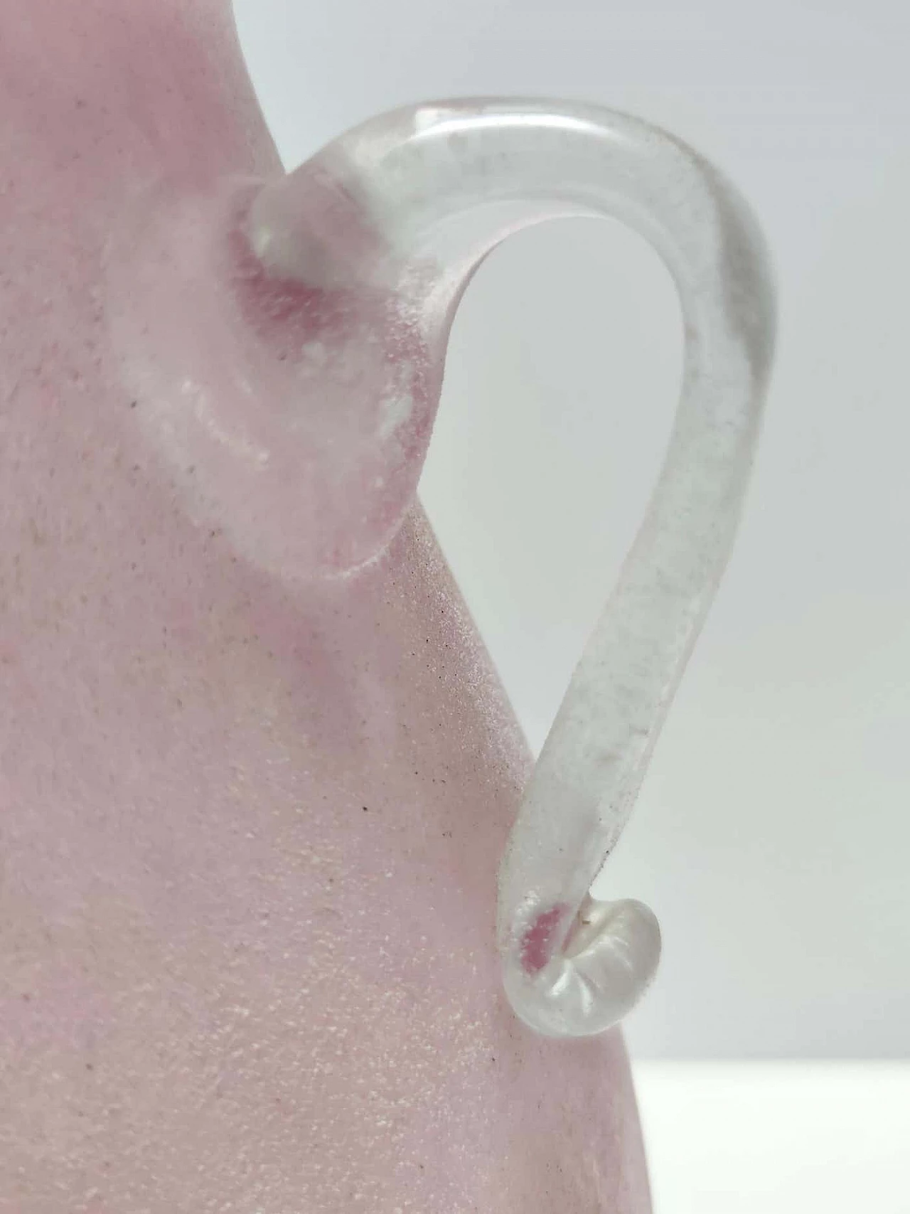 Scavo pink glass vase in the style of Gino Cenedese, 1970s 8