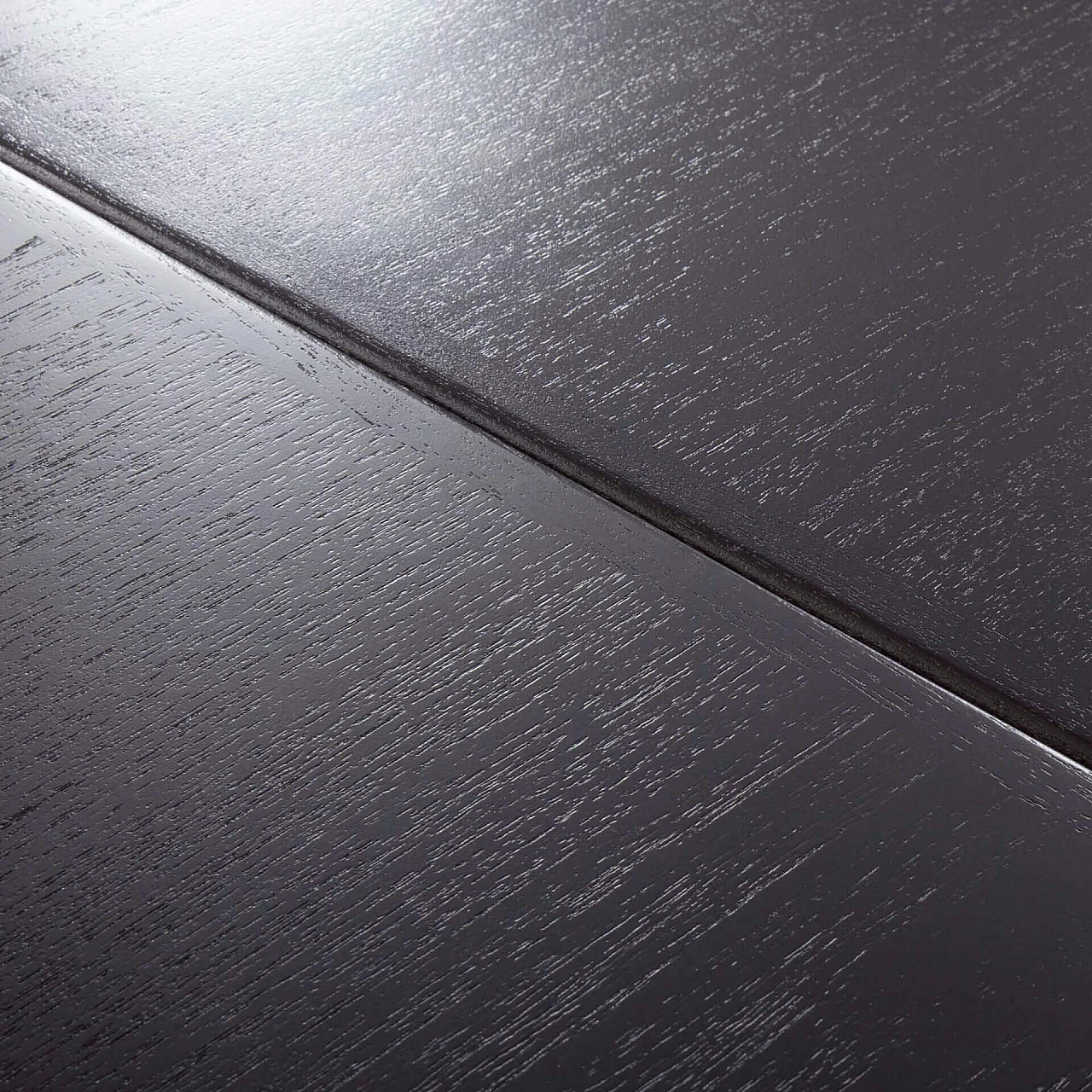 8 Thonet chairs and black varnished teak extending table, 1960s 9