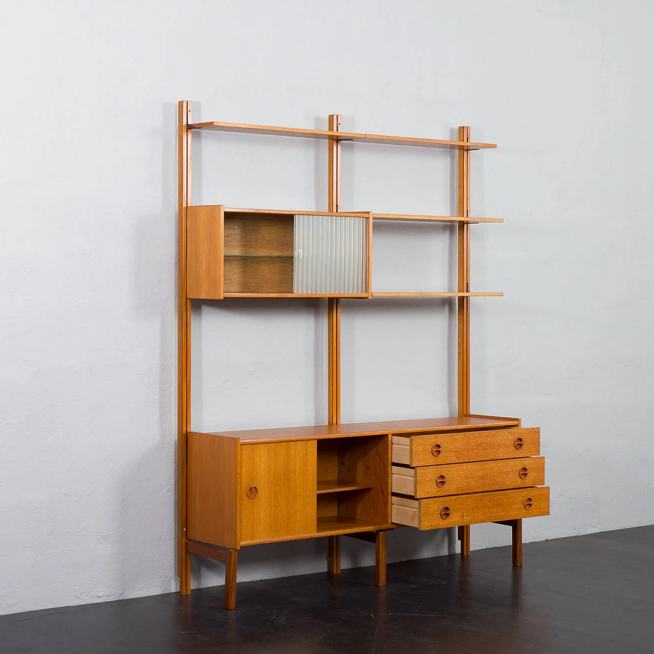 Libreria scandinava a due campate in teak di Sven Andersen, anni '60 2