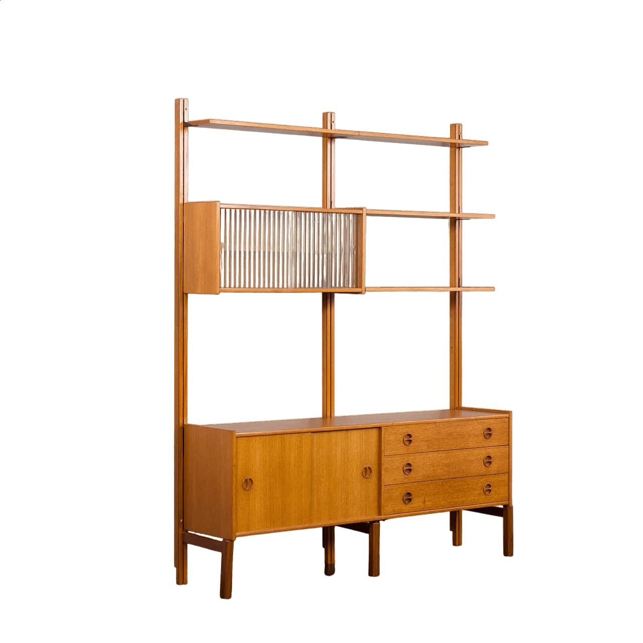 Libreria scandinava a due campate in teak di Sven Andersen, anni '60 14