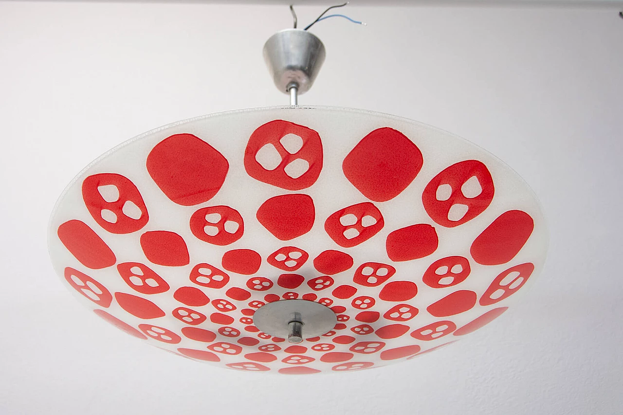 Space Age chandelier in painted pattern, 1960s 2