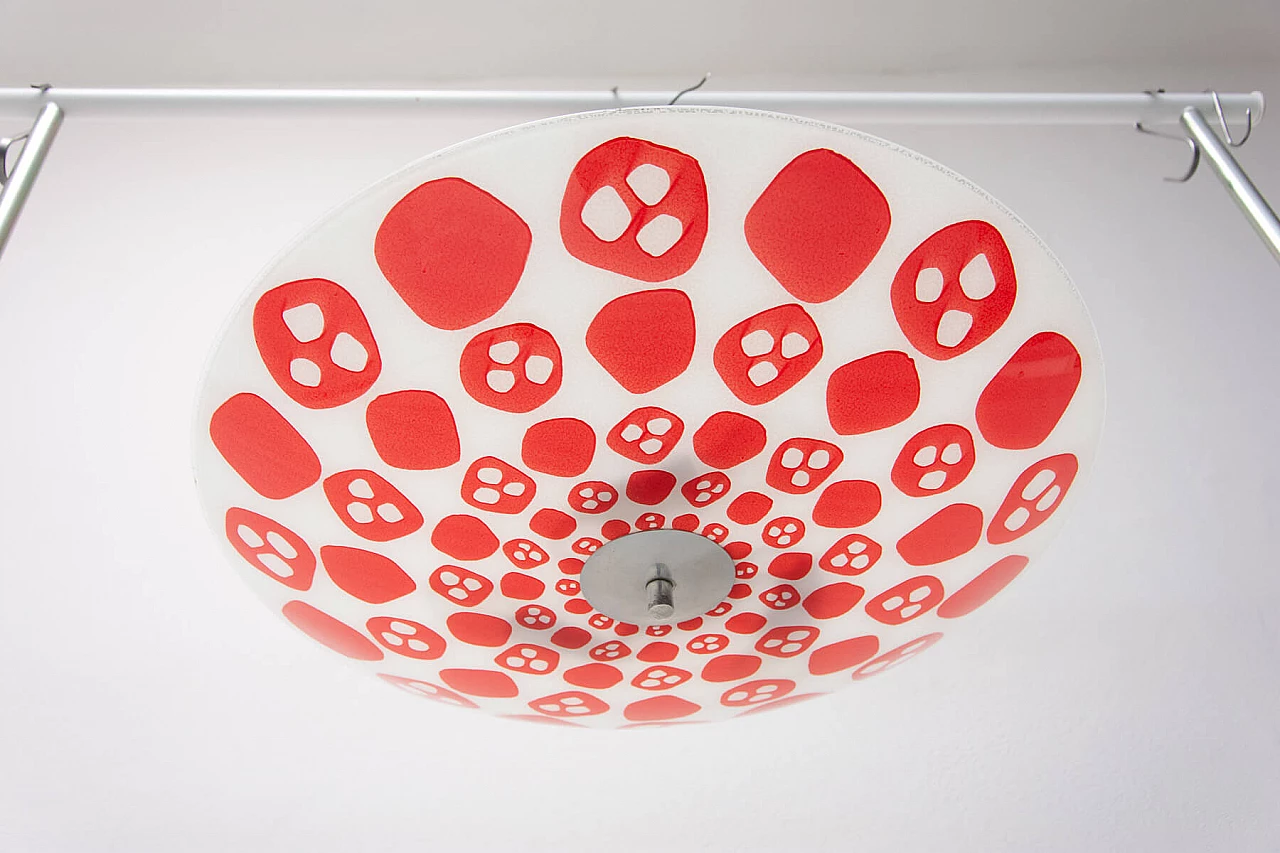 Space Age chandelier in painted pattern, 1960s 3