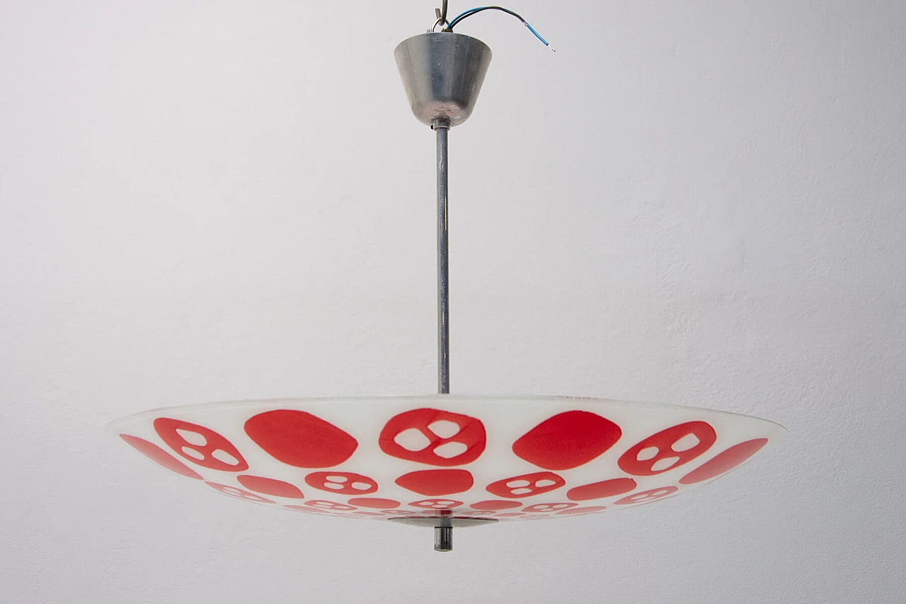 Space Age chandelier in painted pattern, 1960s 7