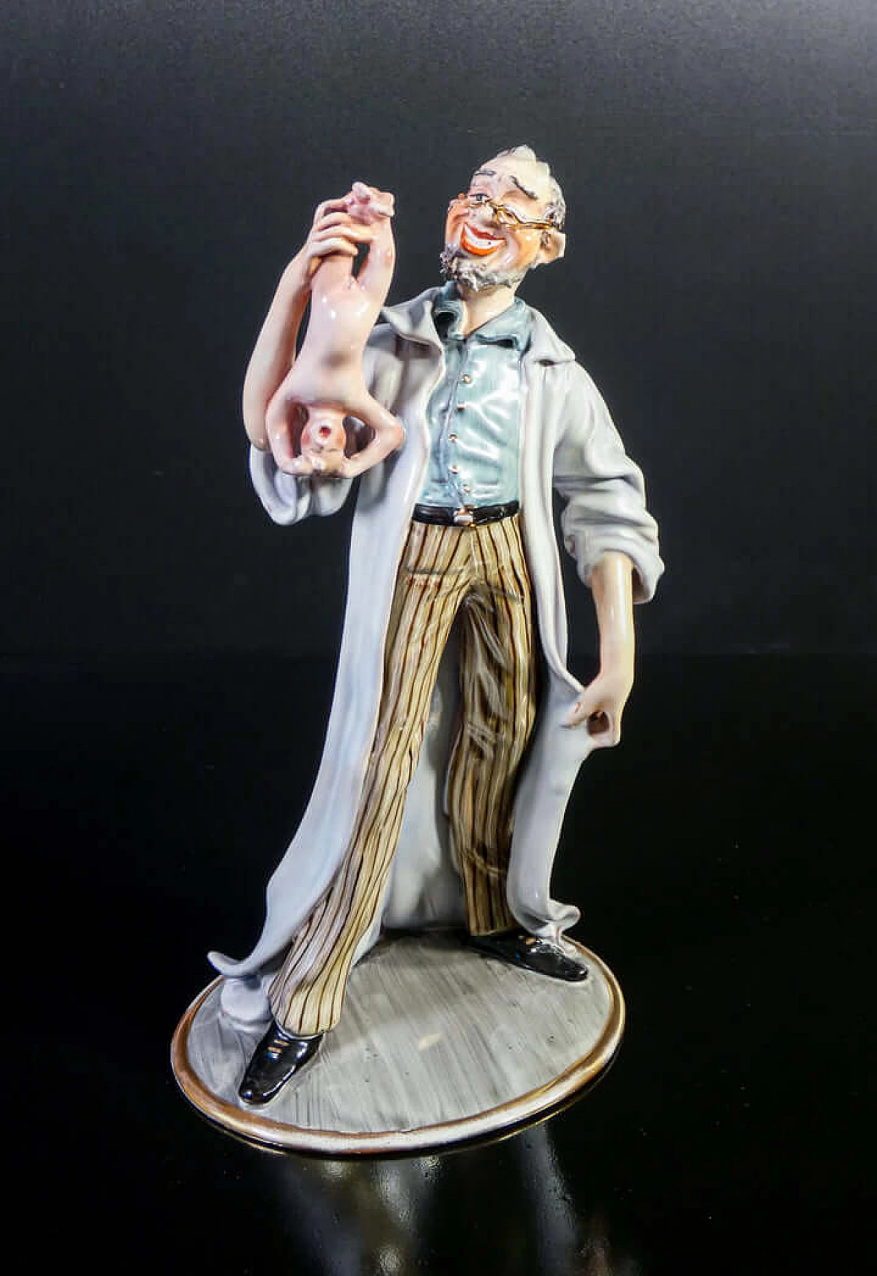 Scultura in ceramica di medico con neonato di Batignani, anni '60 1