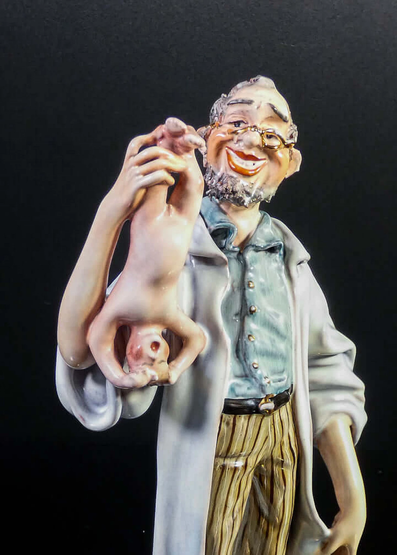 Scultura in ceramica di medico con neonato di Batignani, anni '60 7