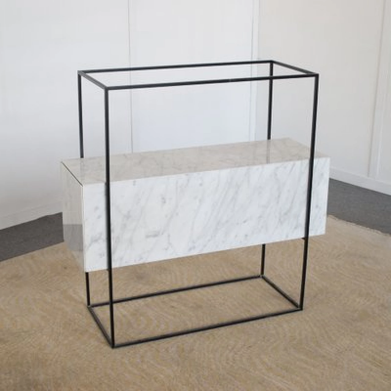 Marble and metal console table by Alessandro Giusti Egidio Di Rosa, 1980s 1