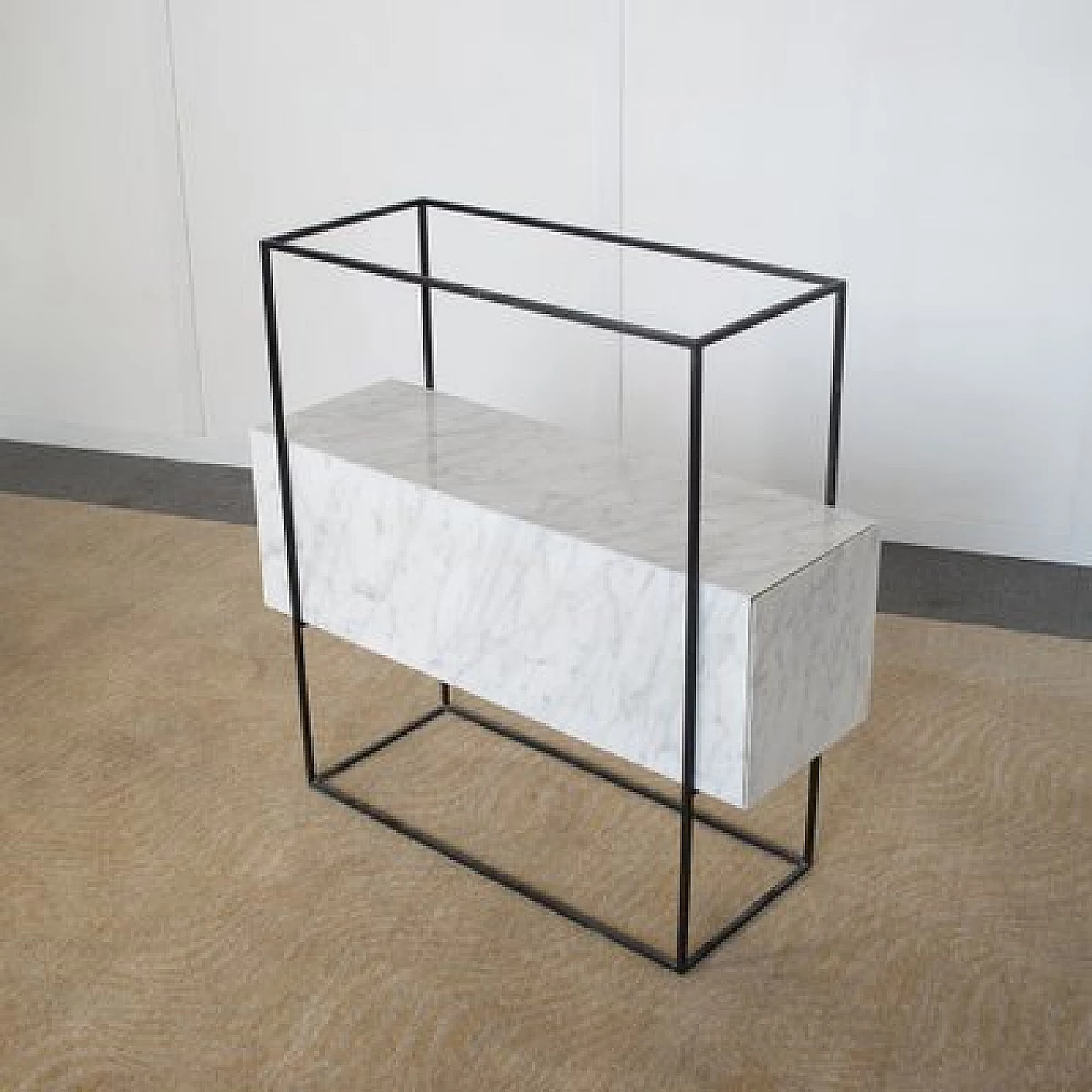 Marble and metal console table by Alessandro Giusti Egidio Di Rosa, 1980s 2
