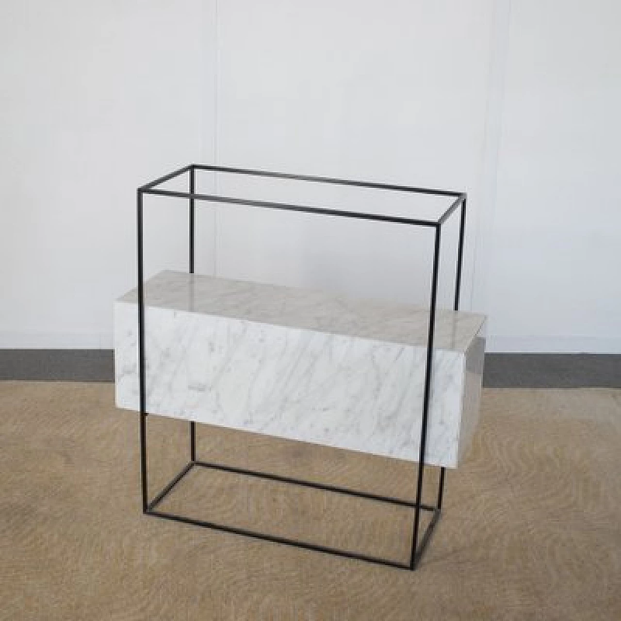 Marble and metal console table by Alessandro Giusti Egidio Di Rosa, 1980s 5