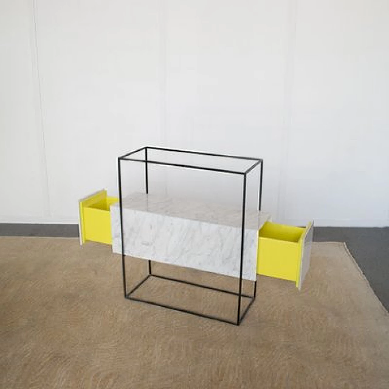 Marble and metal console table by Alessandro Giusti Egidio Di Rosa, 1980s 6