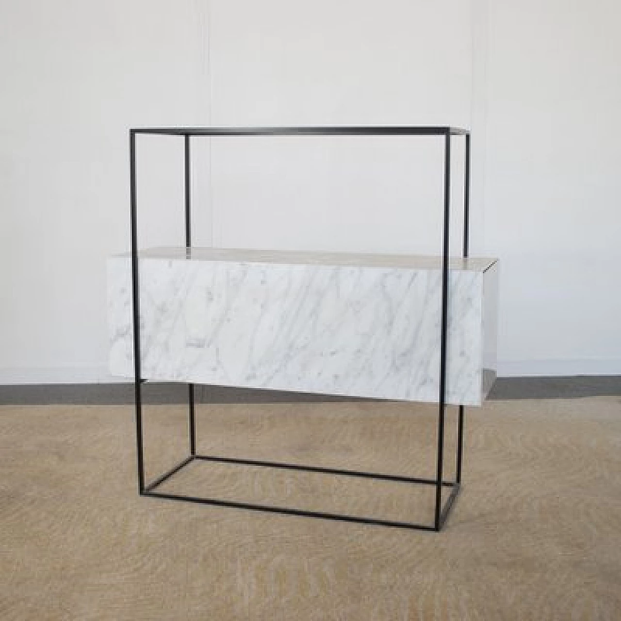 Marble and metal console table by Alessandro Giusti Egidio Di Rosa, 1980s 8