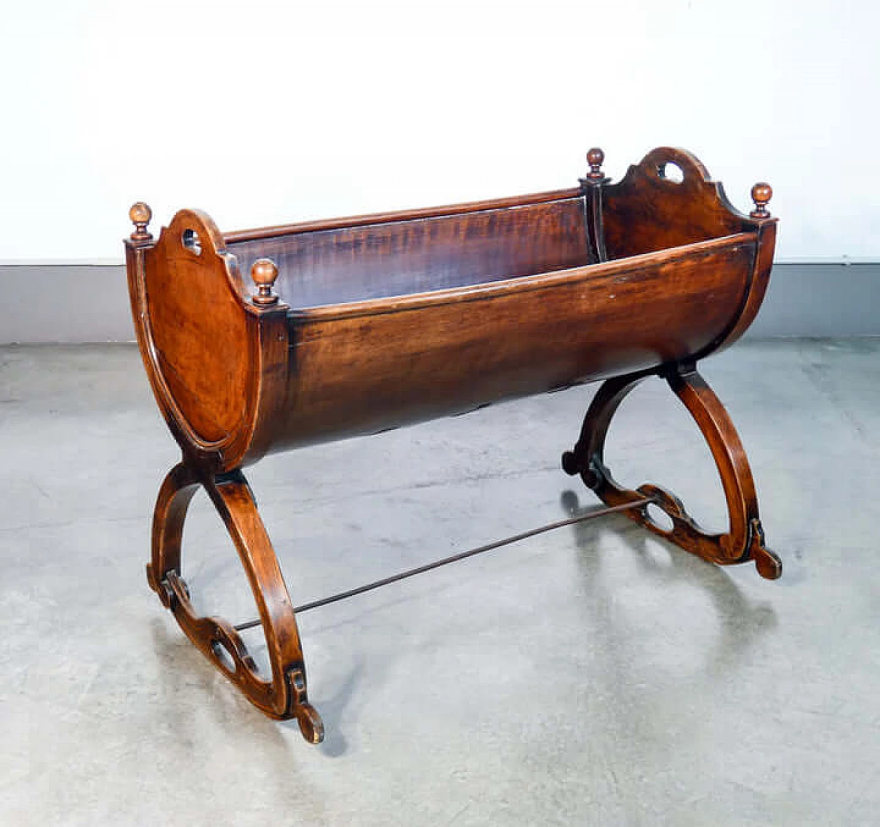 Culla Impero in massello di noce, '800 4