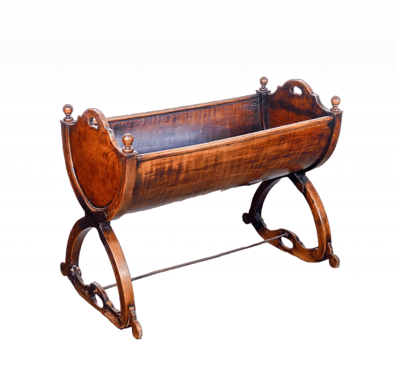 Culla Impero in massello di noce, '800 8