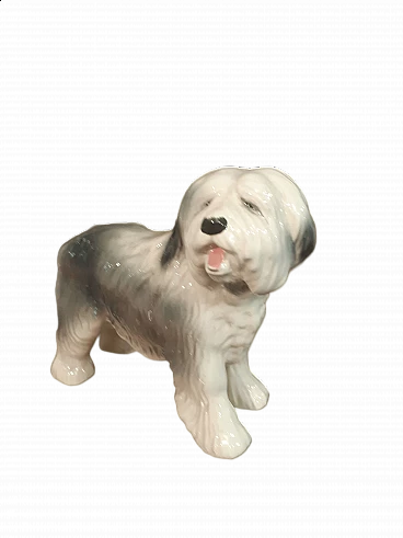 Porcelain Bobtail dog figurine, 1940s