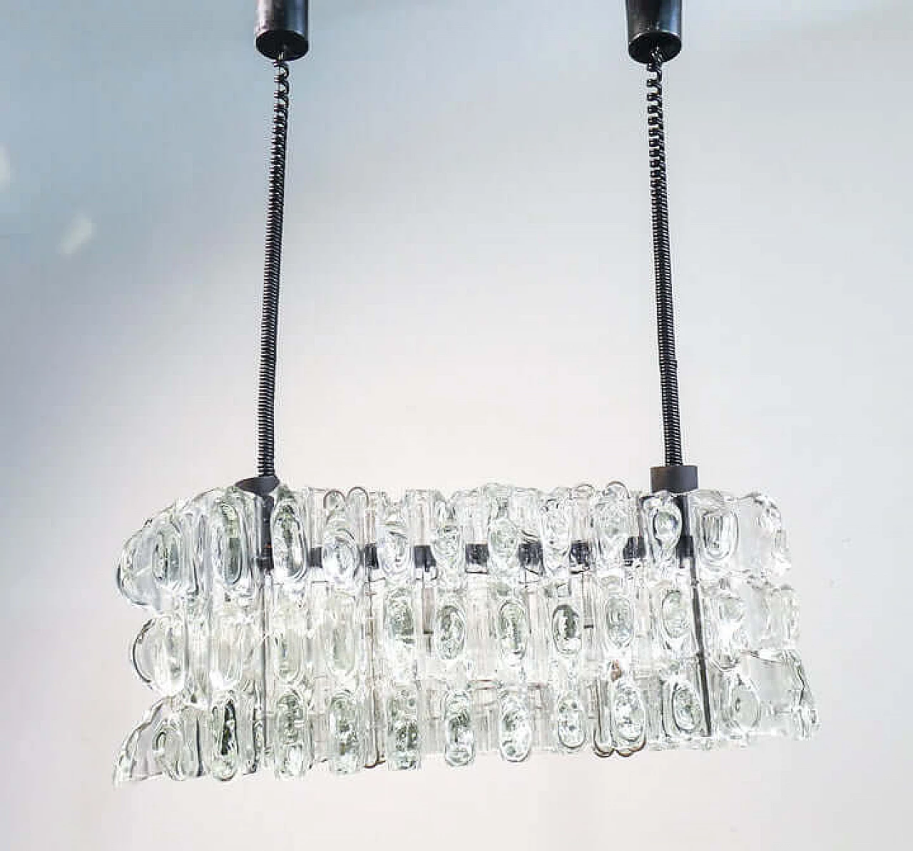 Metal and transparent glass chandelier by F.lli Toso, 1970s 6