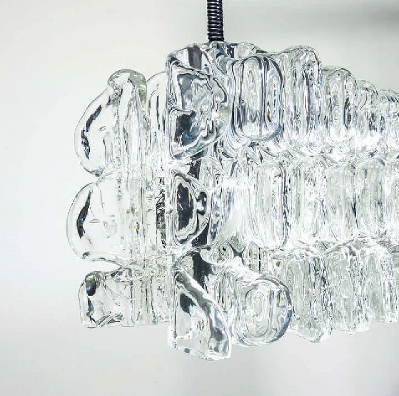 Metal and transparent glass chandelier by F.lli Toso, 1970s 10