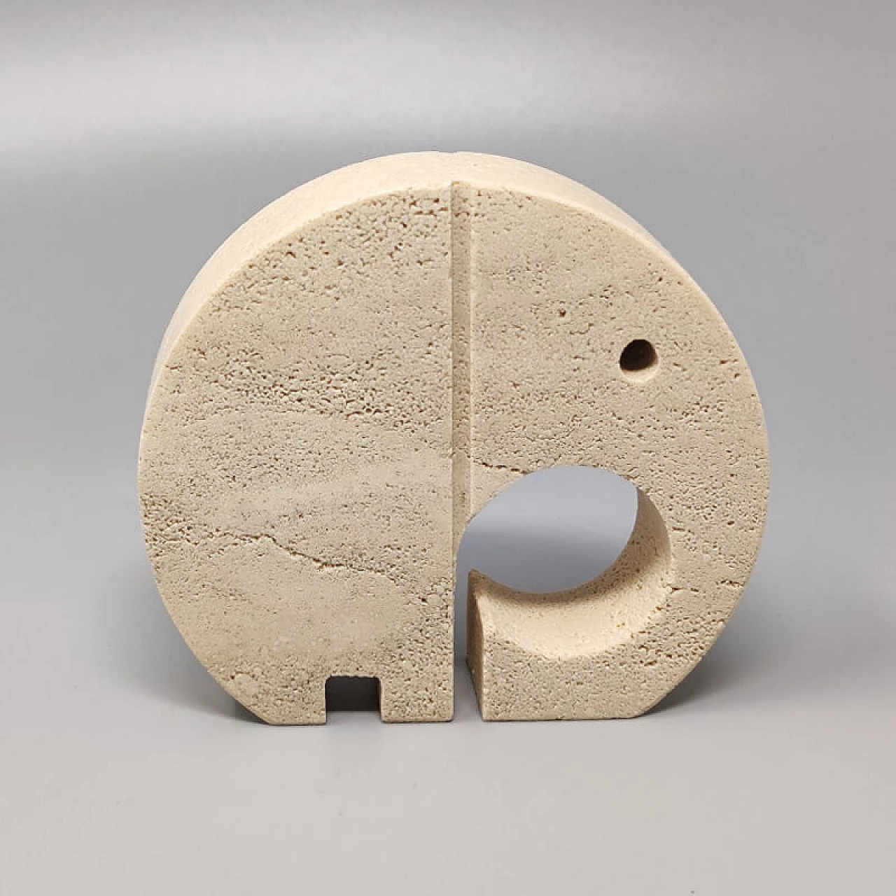 Travertine elephant sculpture by Enzo Mari for Fratelli Mannelli, 1970s 1