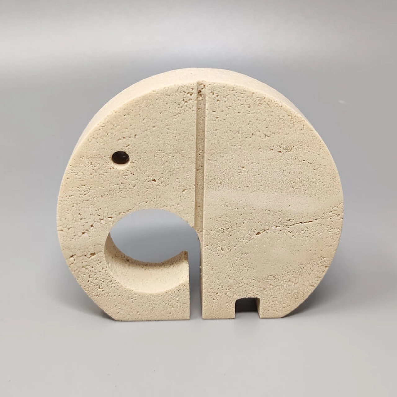 Travertine elephant sculpture by Enzo Mari for Fratelli Mannelli, 1970s 2