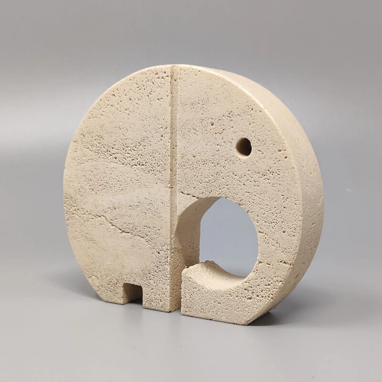 Travertine elephant sculpture by Enzo Mari for Fratelli Mannelli, 1970s 3
