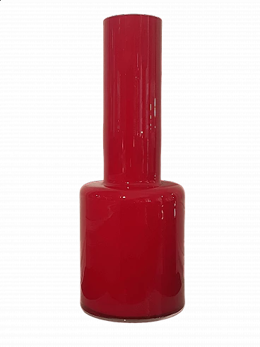 Vaso in vetro di Murano sommerso rosso di Giorgio Nason, anni '80