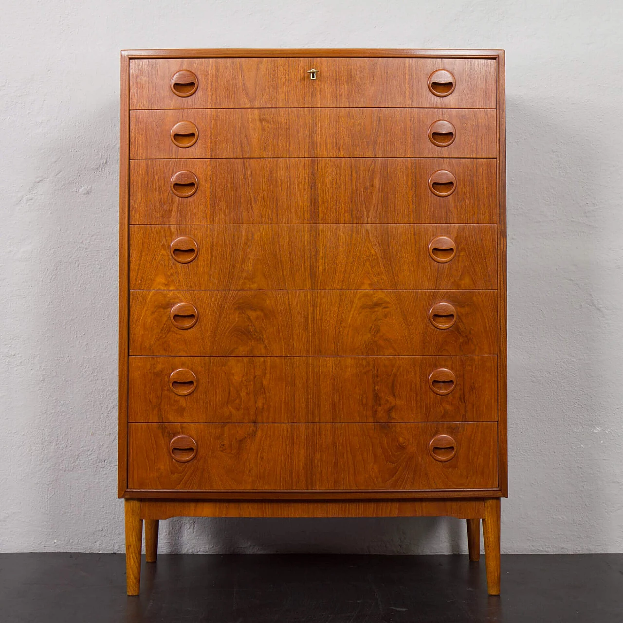 Teak chest of drawers by Kai Kristiansen, 1960s 13
