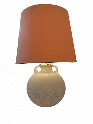 Lampada da tavolo con base in vetro Scavo bianco di Seguso, anni '70