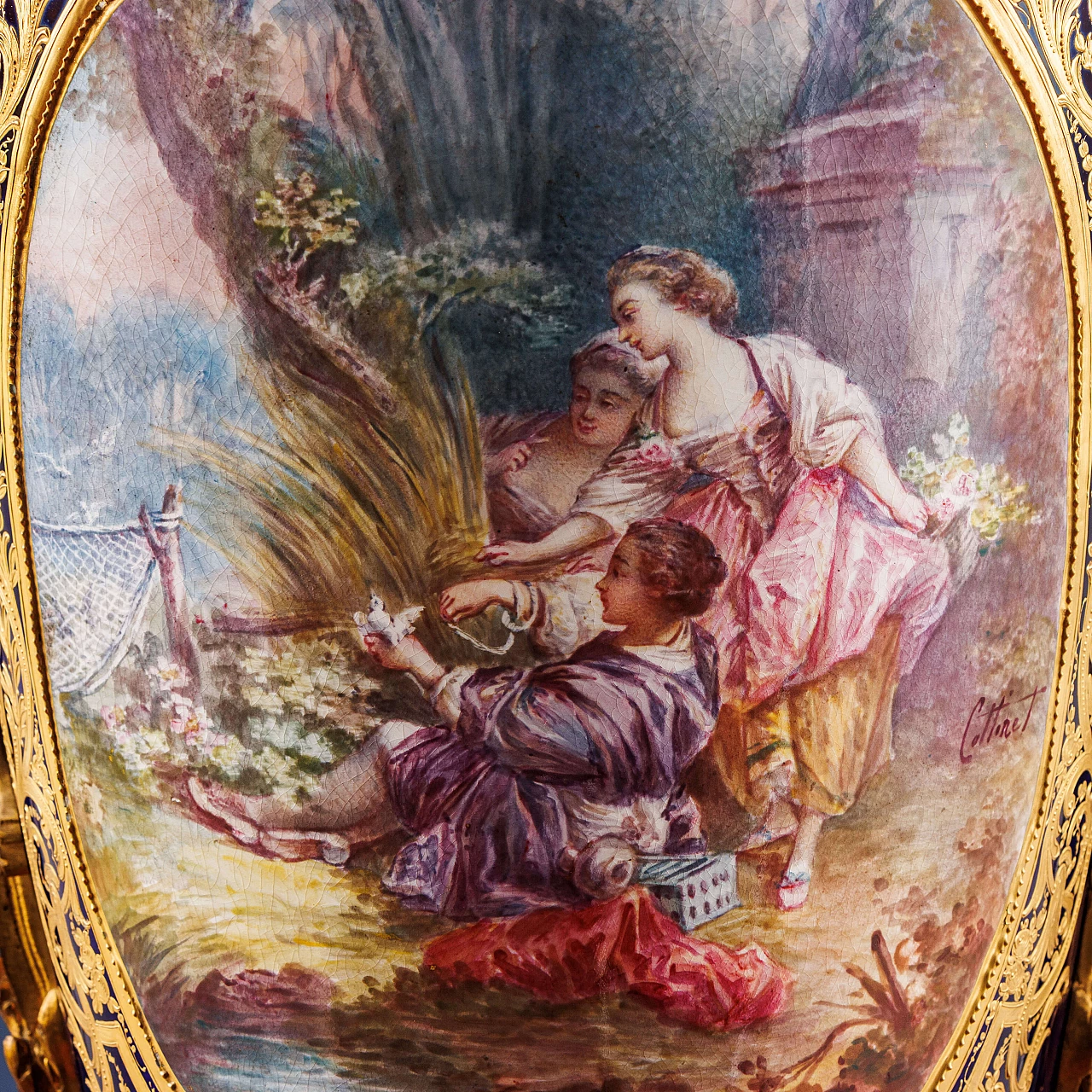 Vaso a urna in porcellana di Sèvres, metà '800 2