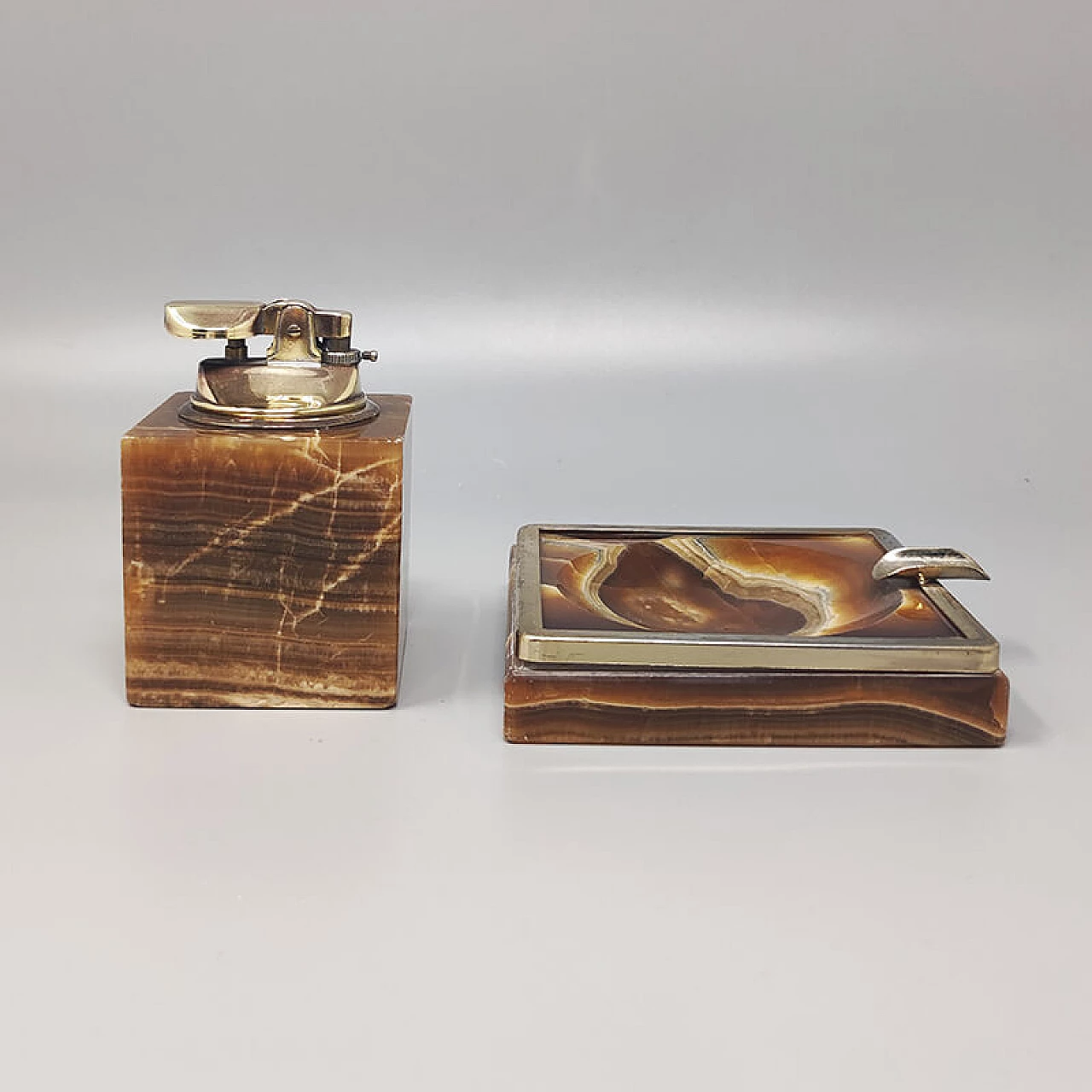 Onyx ashtray and lighter, 1970s 1