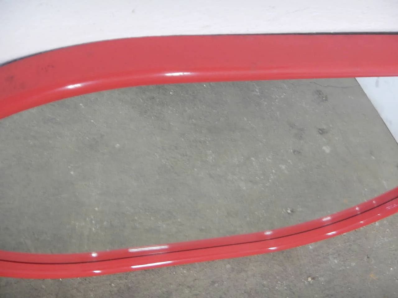 Mirror with red plastic frame, 1970s 8