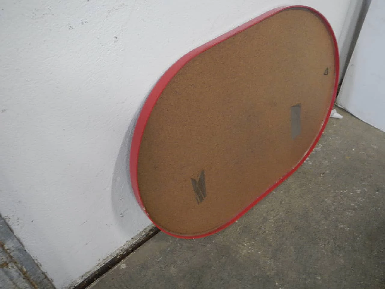 Mirror with red plastic frame, 1970s 9