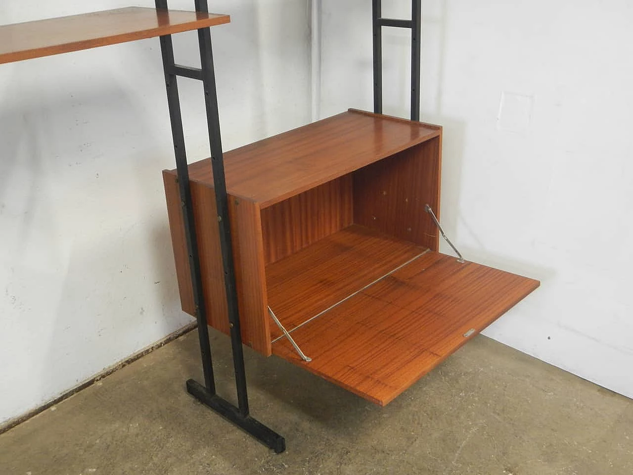 Bookcase in compressed wood, beech and metal by Sarti Bologna, 1960s 6